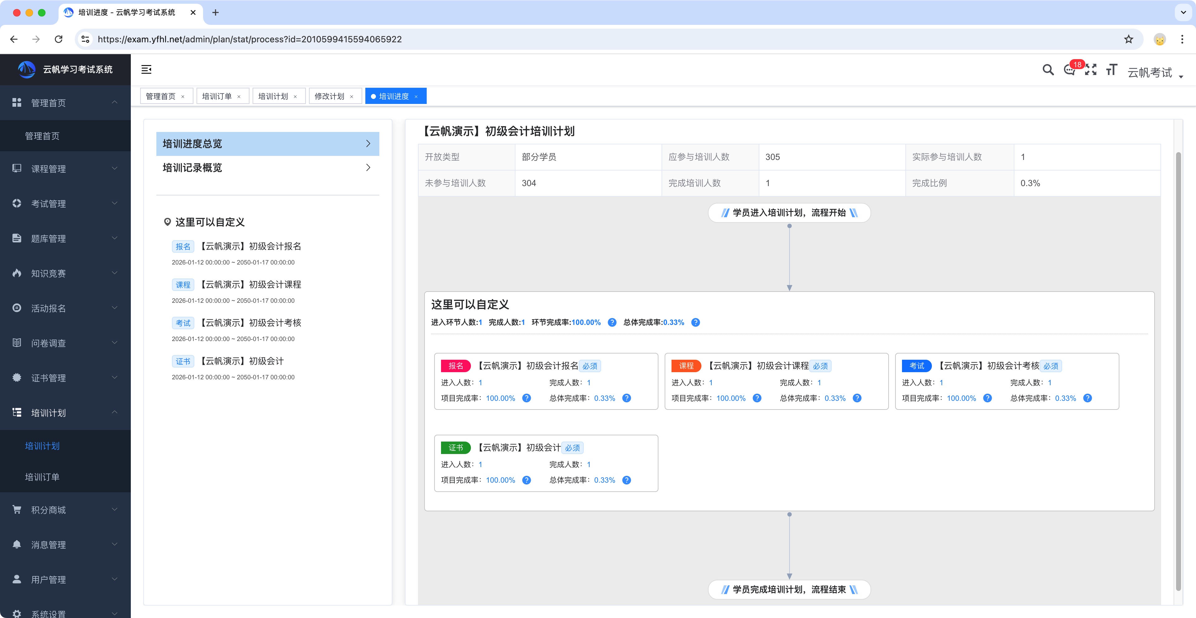 培训计划进度跟踪